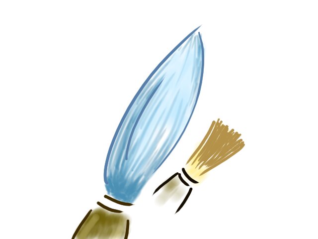 Two brushes, manually painted in Vara