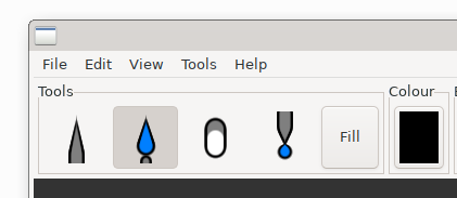 A toolbar with procedurally created icons